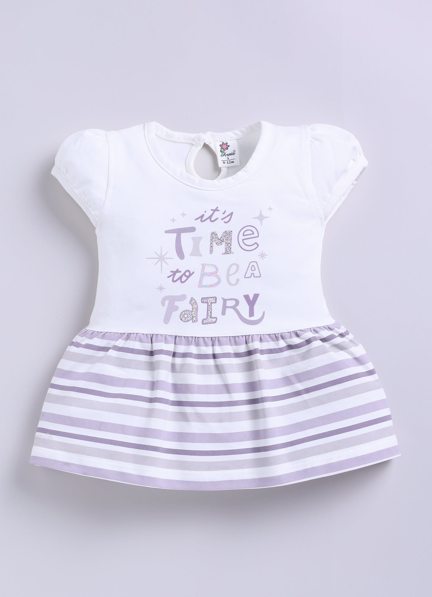 Violet Stripes Frock Panty Set for Girls by Annie