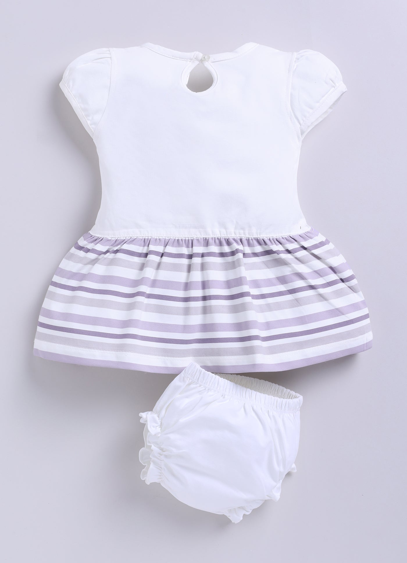 Violet Stripes Frock Panty Set for Girls by Annie