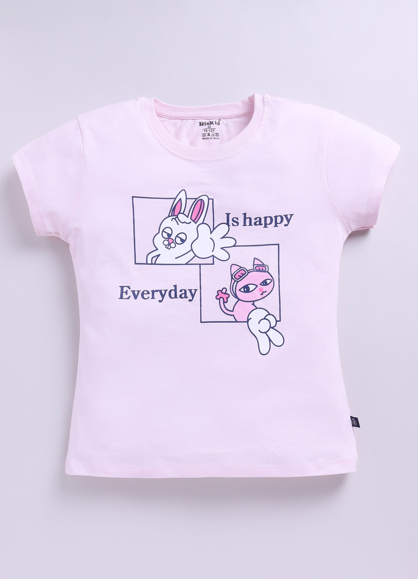 Pink Printed Lounge Wear for Girls by Biskid