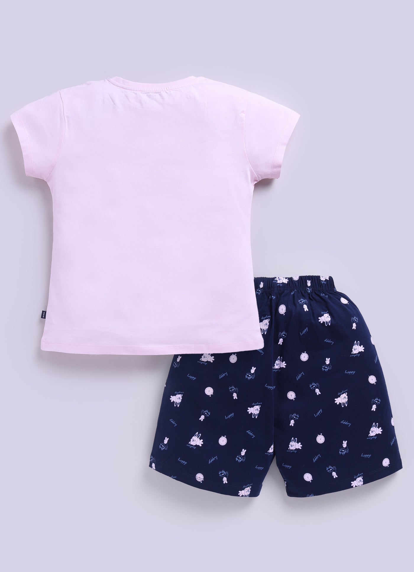 Pink Printed Lounge Wear for Girls by Biskid