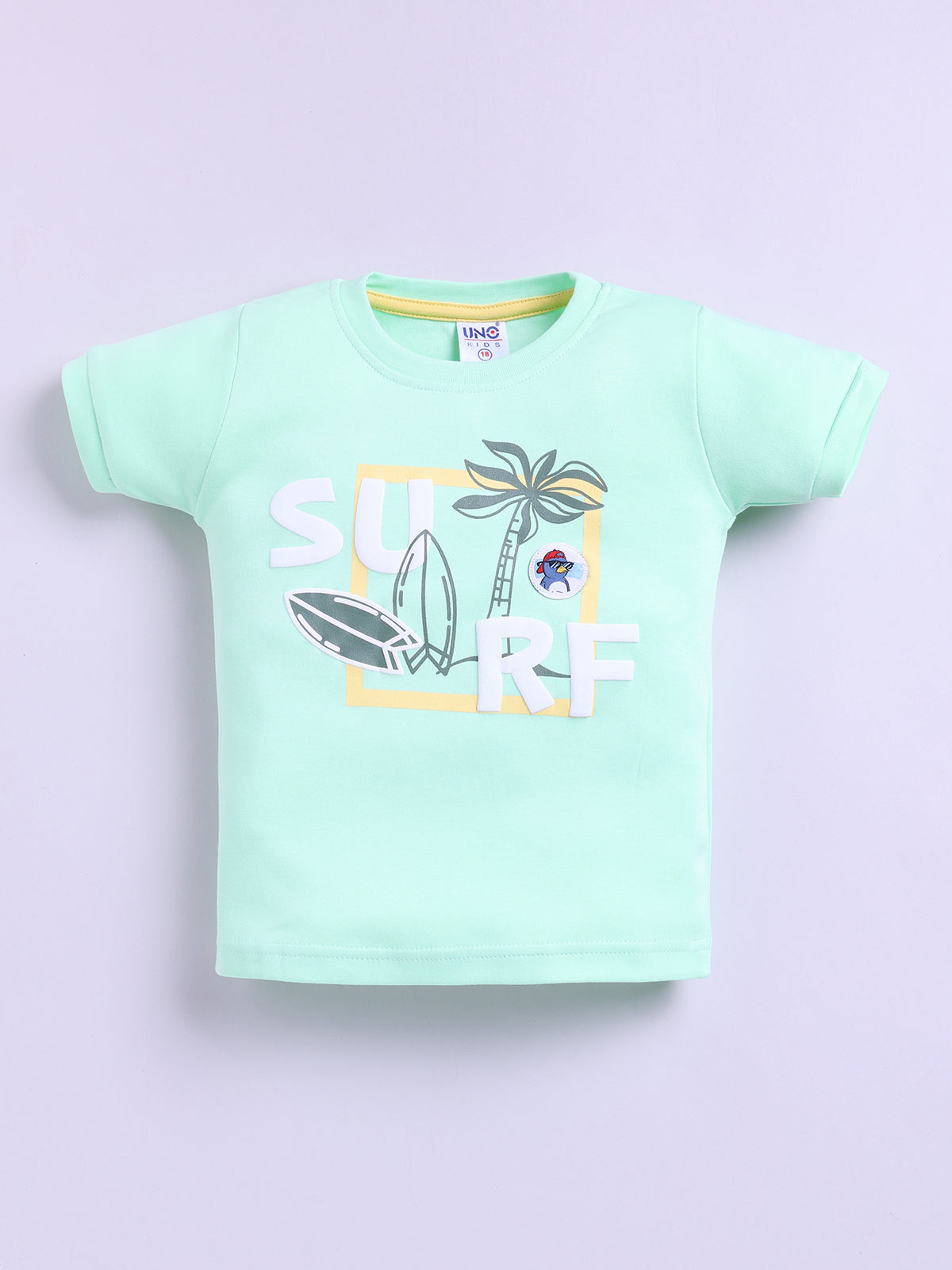 Green Printed T-Shirt Pant Set for Boys by Uno Kids