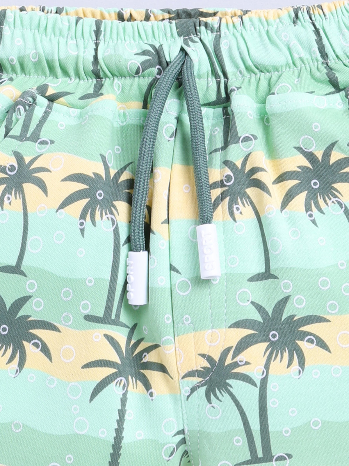 Green Printed T-Shirt Pant Set for Boys by Uno Kids