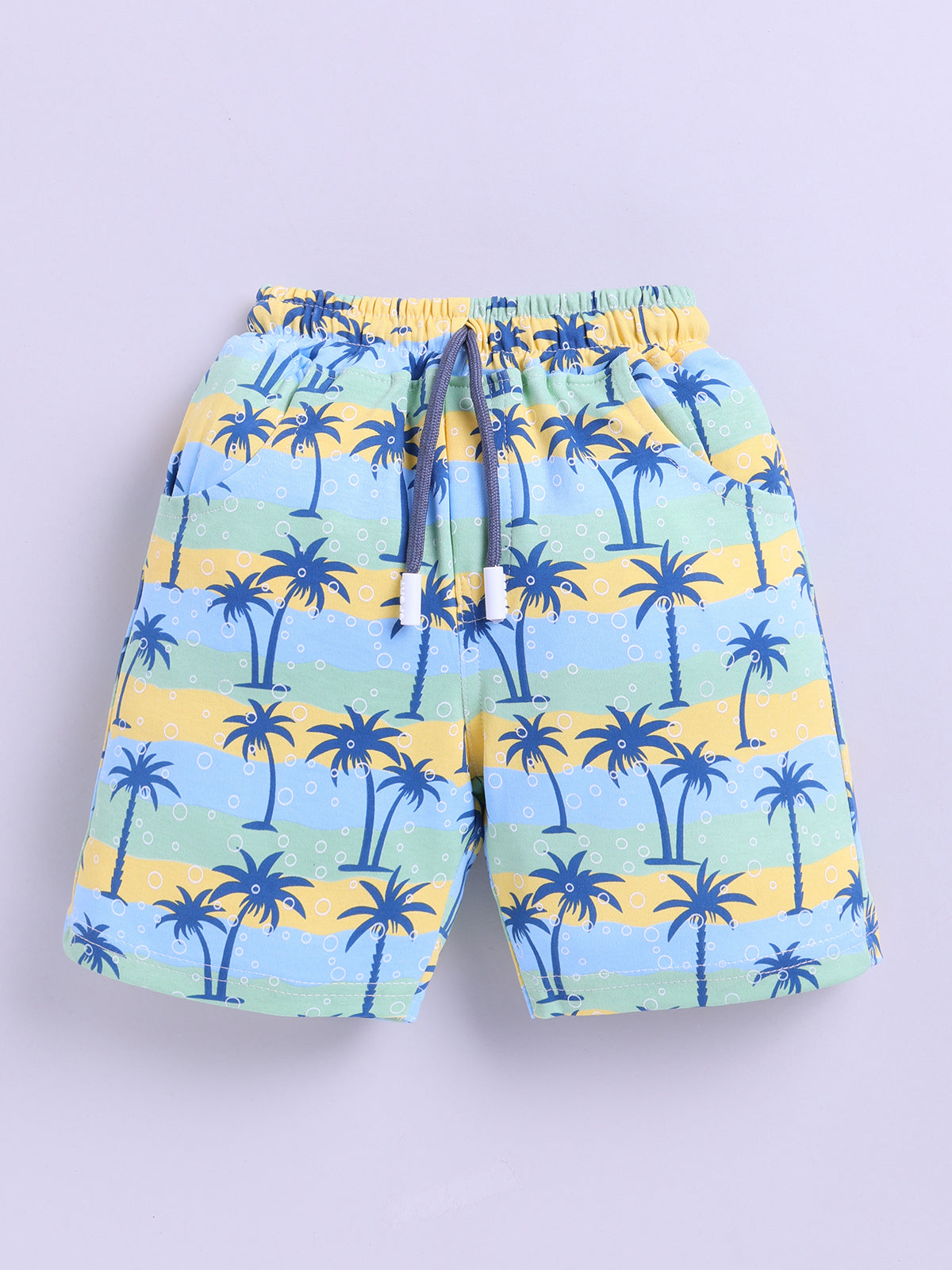 Yellow Printed T-Shirt Pant Set for Boys by Uno Kids