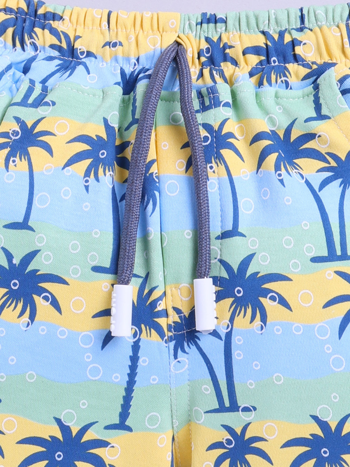 Yellow Printed T-Shirt Pant Set for Boys by Uno Kids