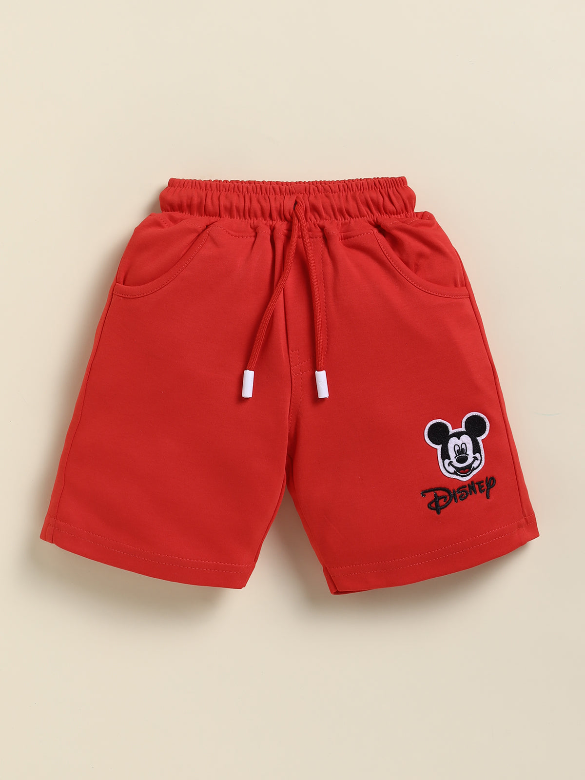 Red Micky Printed T-Shirt Pant Set for Boys by Uno Kids