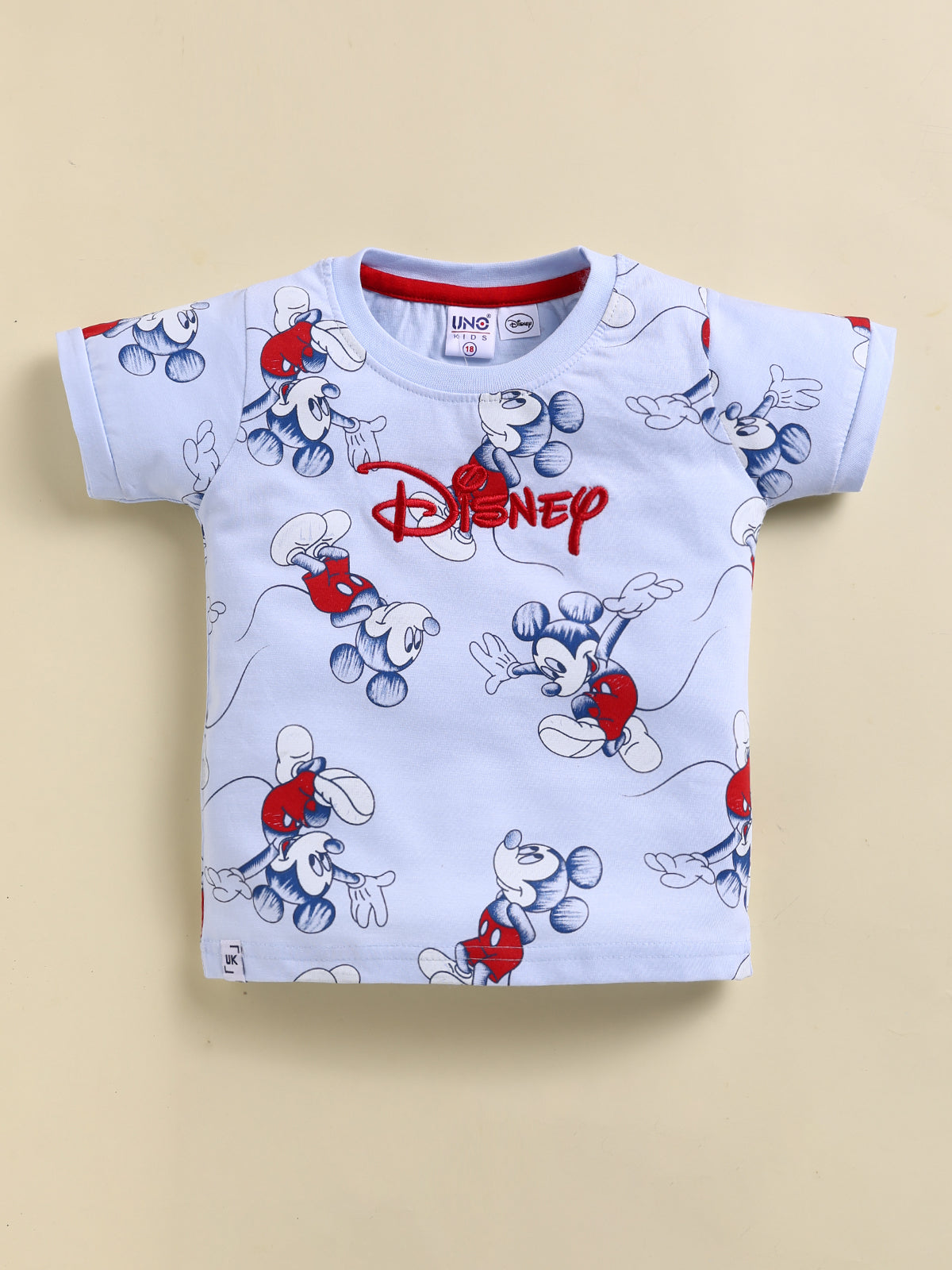 Sky Blue Micky Printed Co-ord Set for Boys by Uno Kids