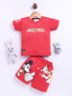 Red Micky Printed T-Shirt Pant Set for Boys by Uno Kids
