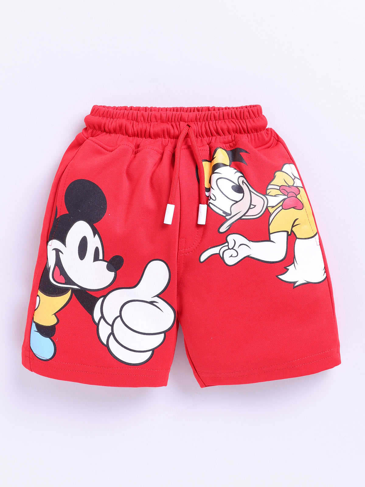 Red Micky Printed T-Shirt Pant Set for Boys by Uno Kids
