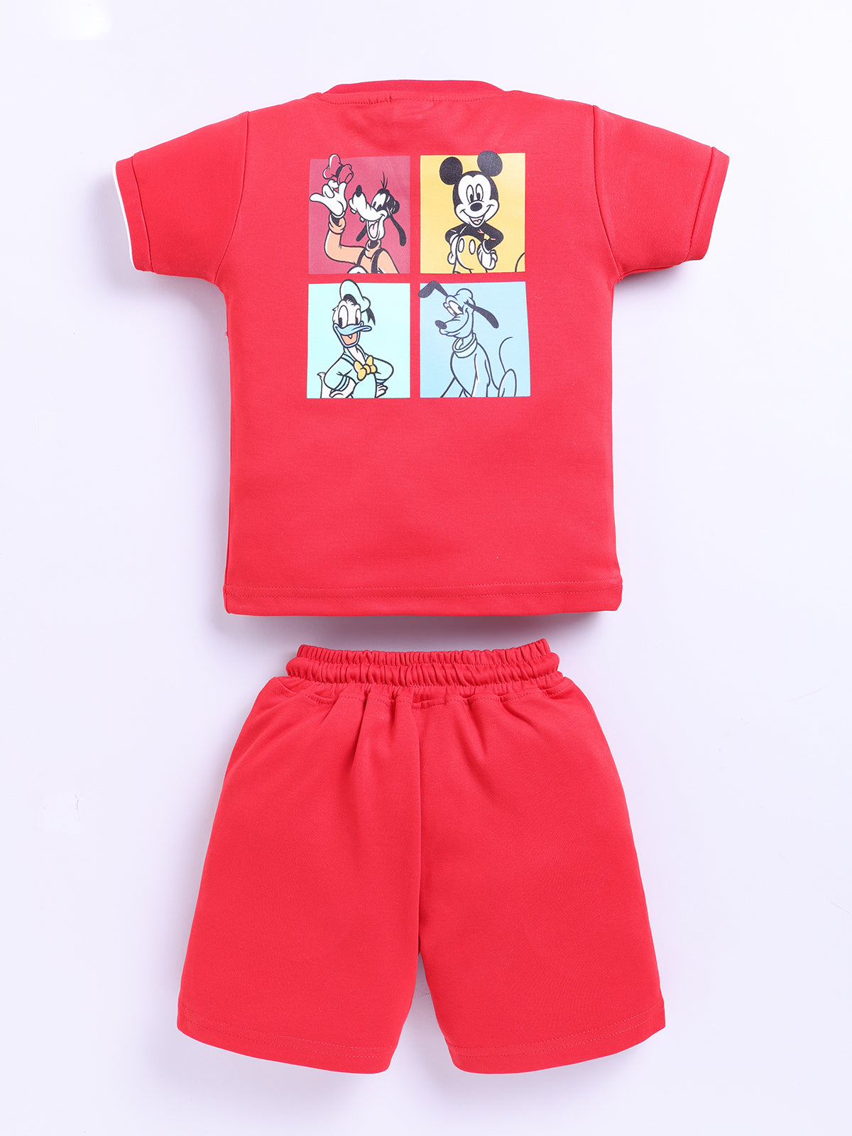 Red Micky Printed T-Shirt Pant Set for Boys by Uno Kids