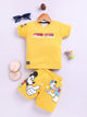 Yellow Micky Printed T-Shirt Pant Set for Boys by Uno Kids