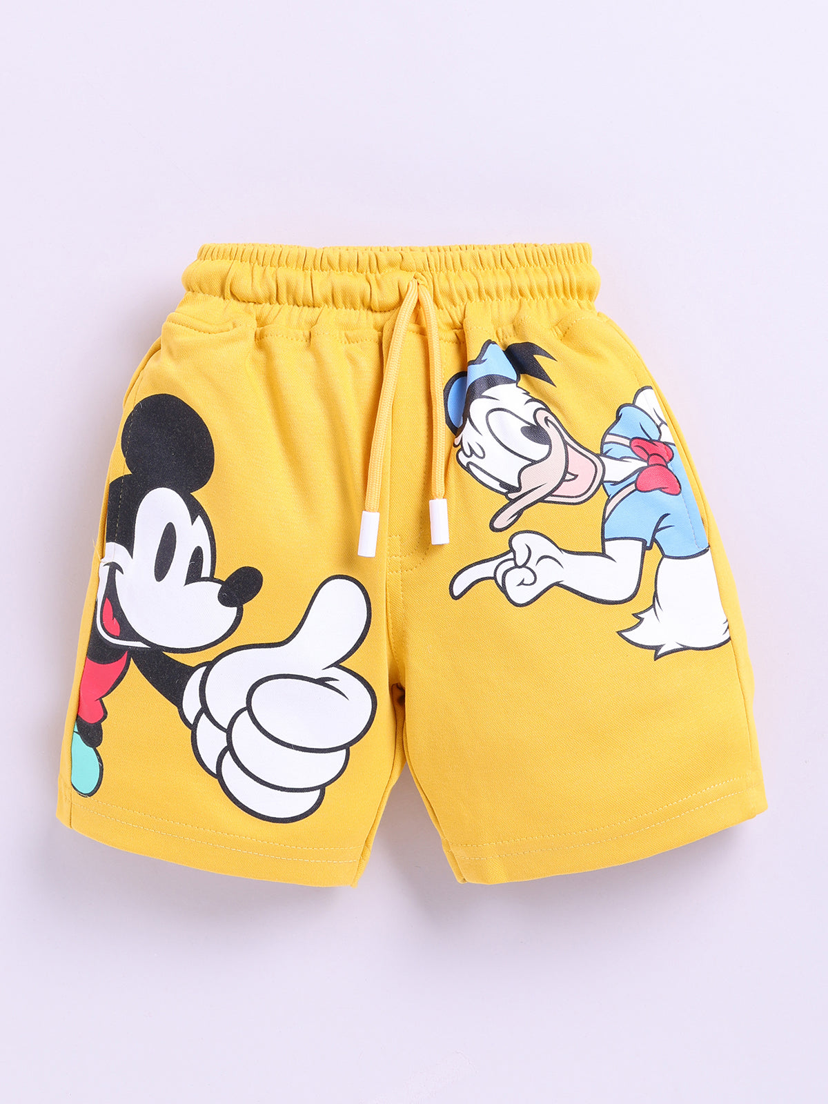 Yellow Micky Printed T-Shirt Pant Set for Boys by Uno Kids