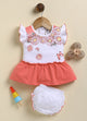Red Foral Printed Frock Panty Set for Girls by Annie