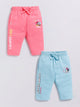 Pink & Sky Micky Solid Capri for Girls by Biskid