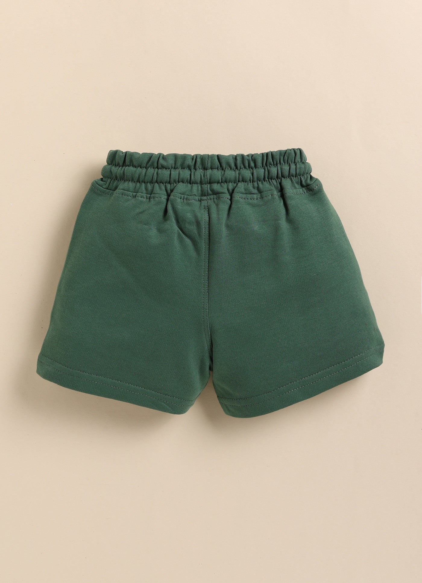 Green Solid Shorts for Girls by Biskid