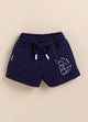 Navy Solid Shorts for Girls by Biskid