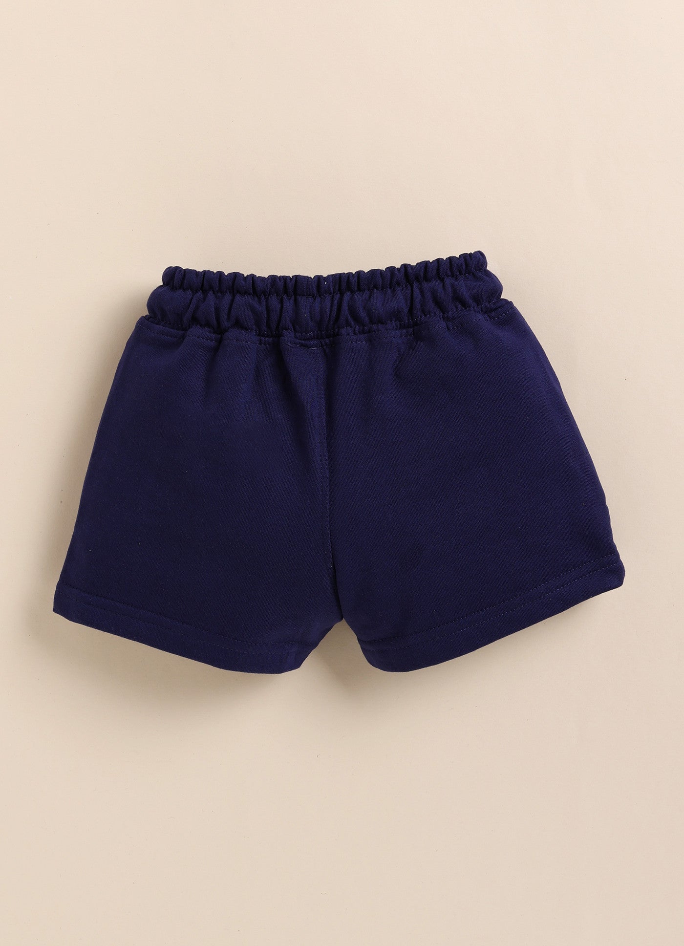 Navy Solid Shorts for Girls by Biskid