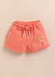 Peach Solid Shorts for Girls by Biskid