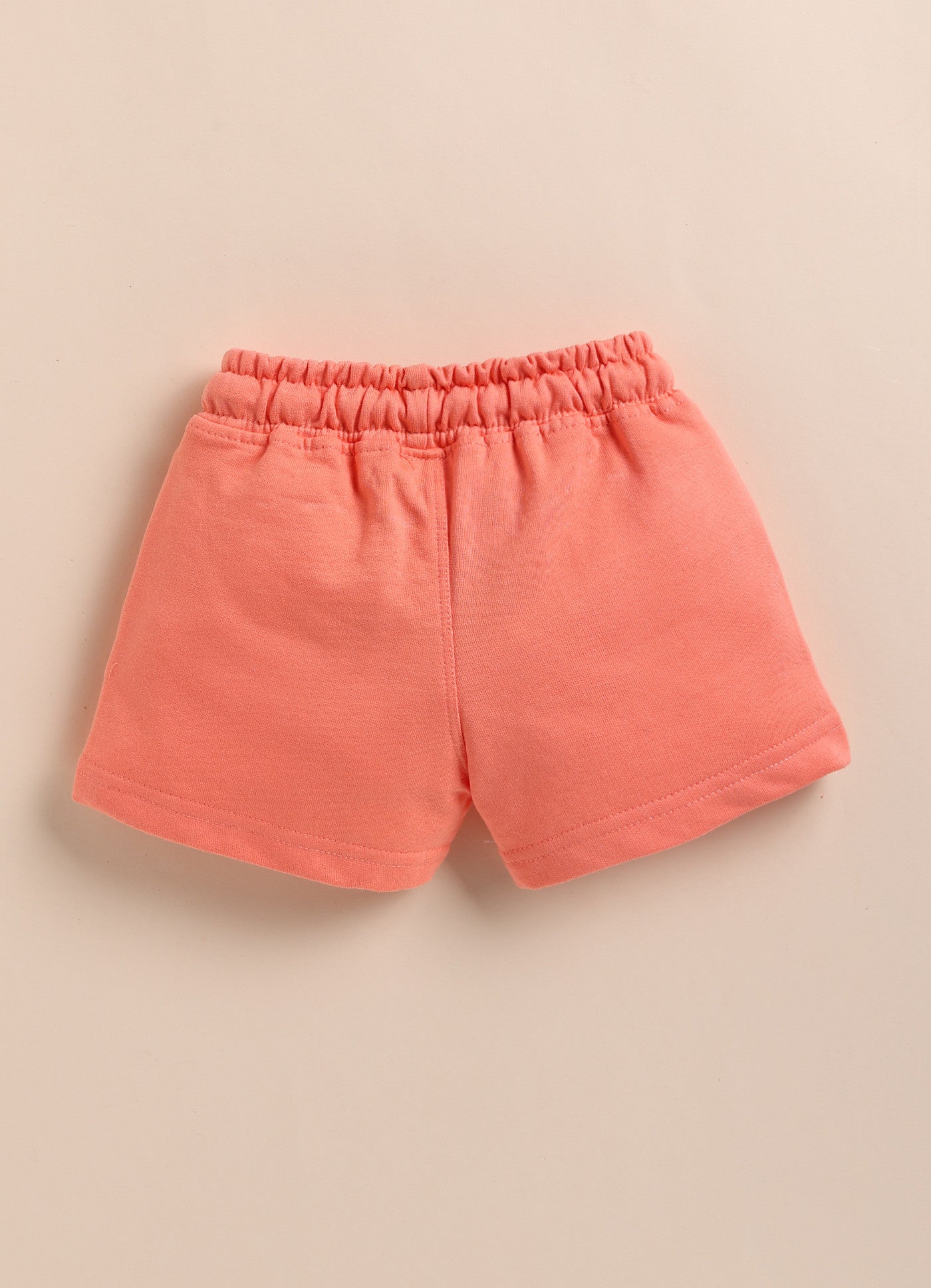 Peach Solid Shorts for Girls by Biskid