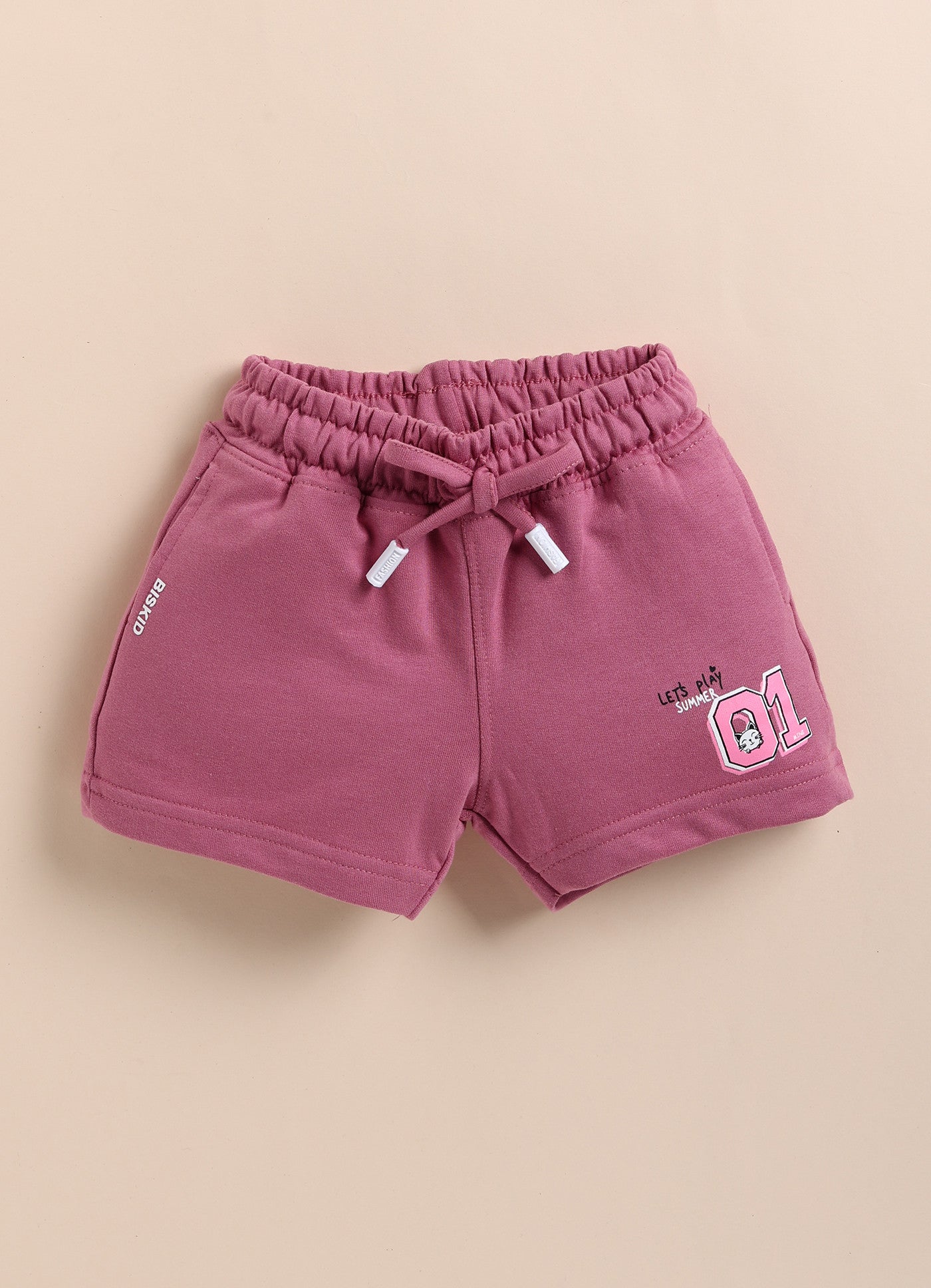 Purple Solid Shorts for Girls by Biskid