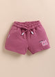 Purple Solid Shorts for Girls by Biskid