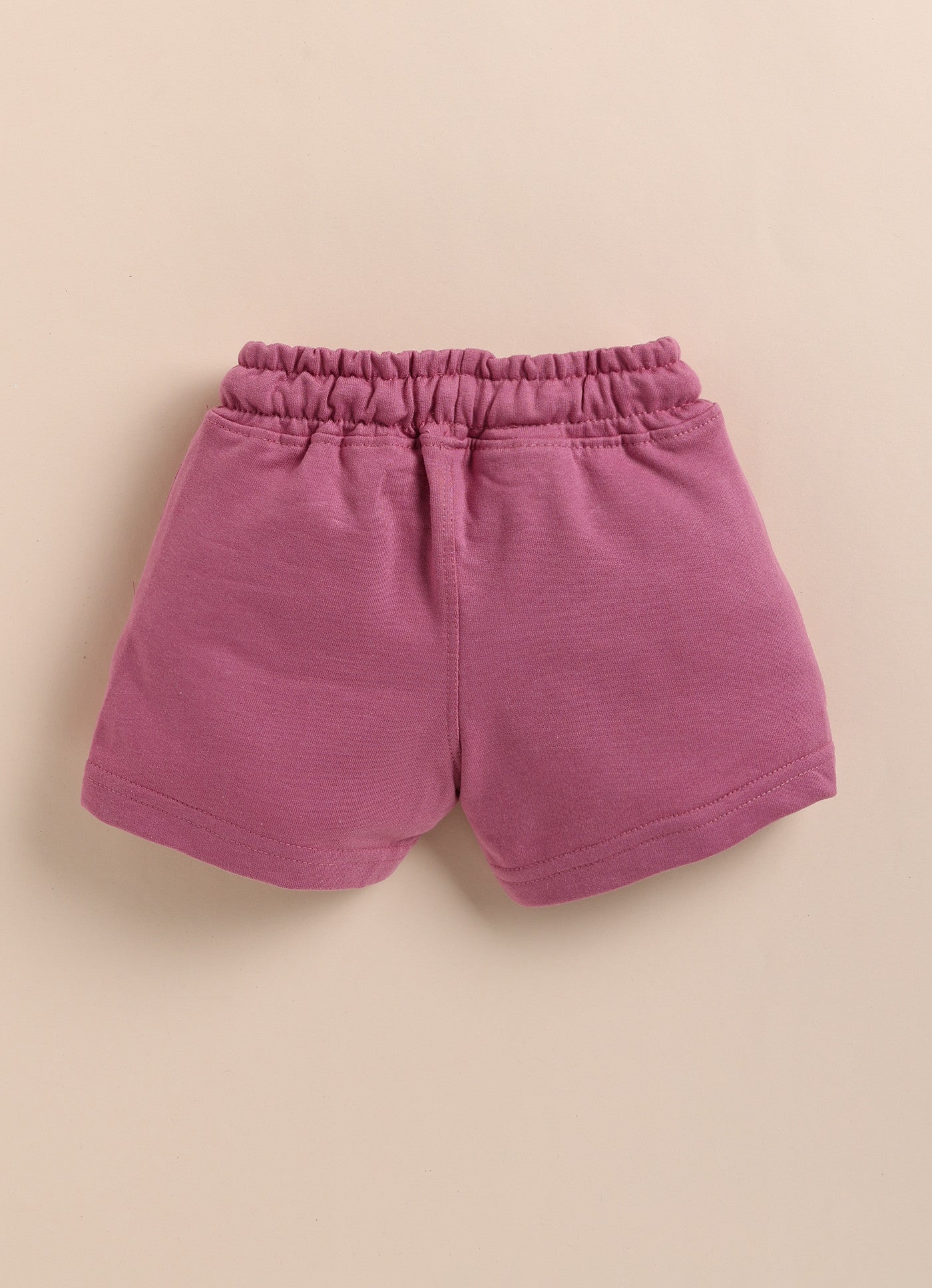 Purple Solid Shorts for Girls by Biskid