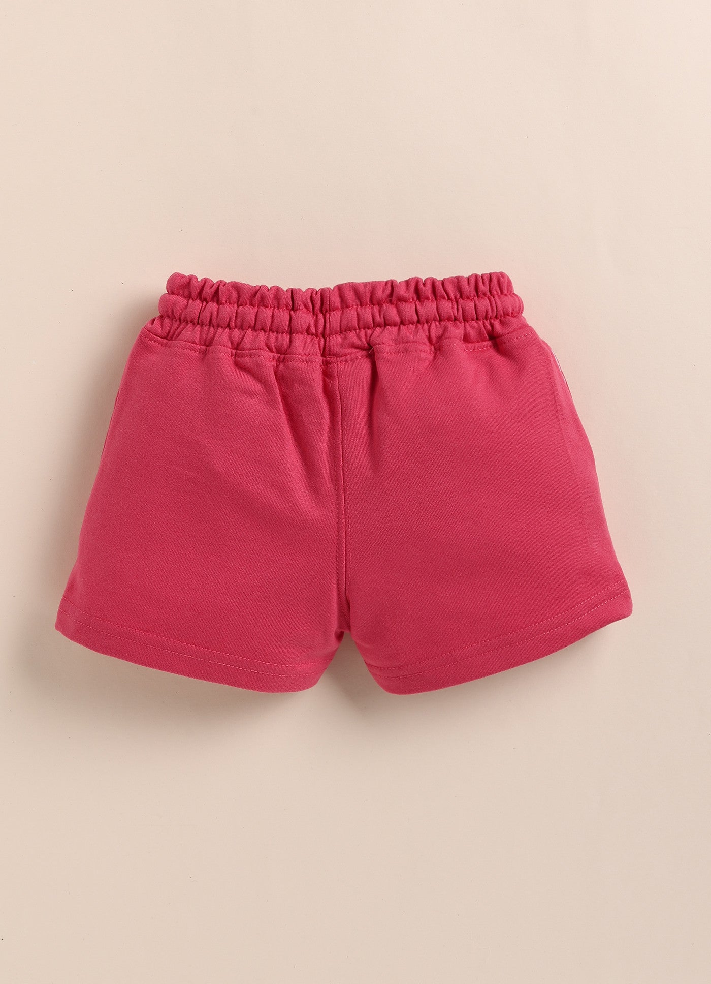 Red Solid Shorts for Girls by Biskid