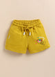 Yellow Solid Shorts for Girls by Biskid