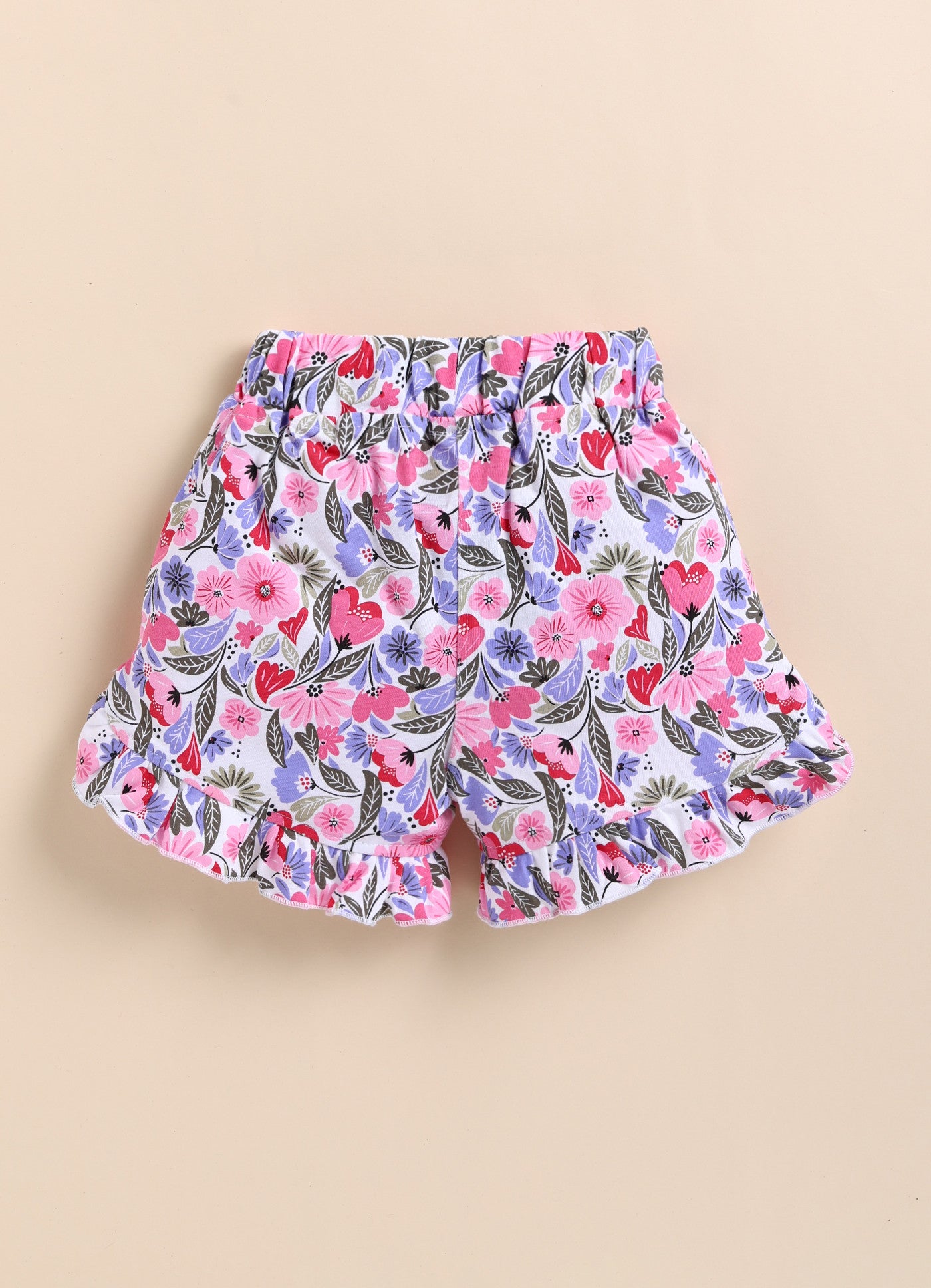 Blue Foral Printed Shorts for Girls by Biskid