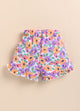 Purple Foral Printed Shorts for Girls by Biskid
