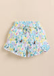 Sky Blue Foral Printed Shorts for Girls by Biskid