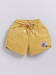 Gold Micky Solid Shorts for Girls by Biskid