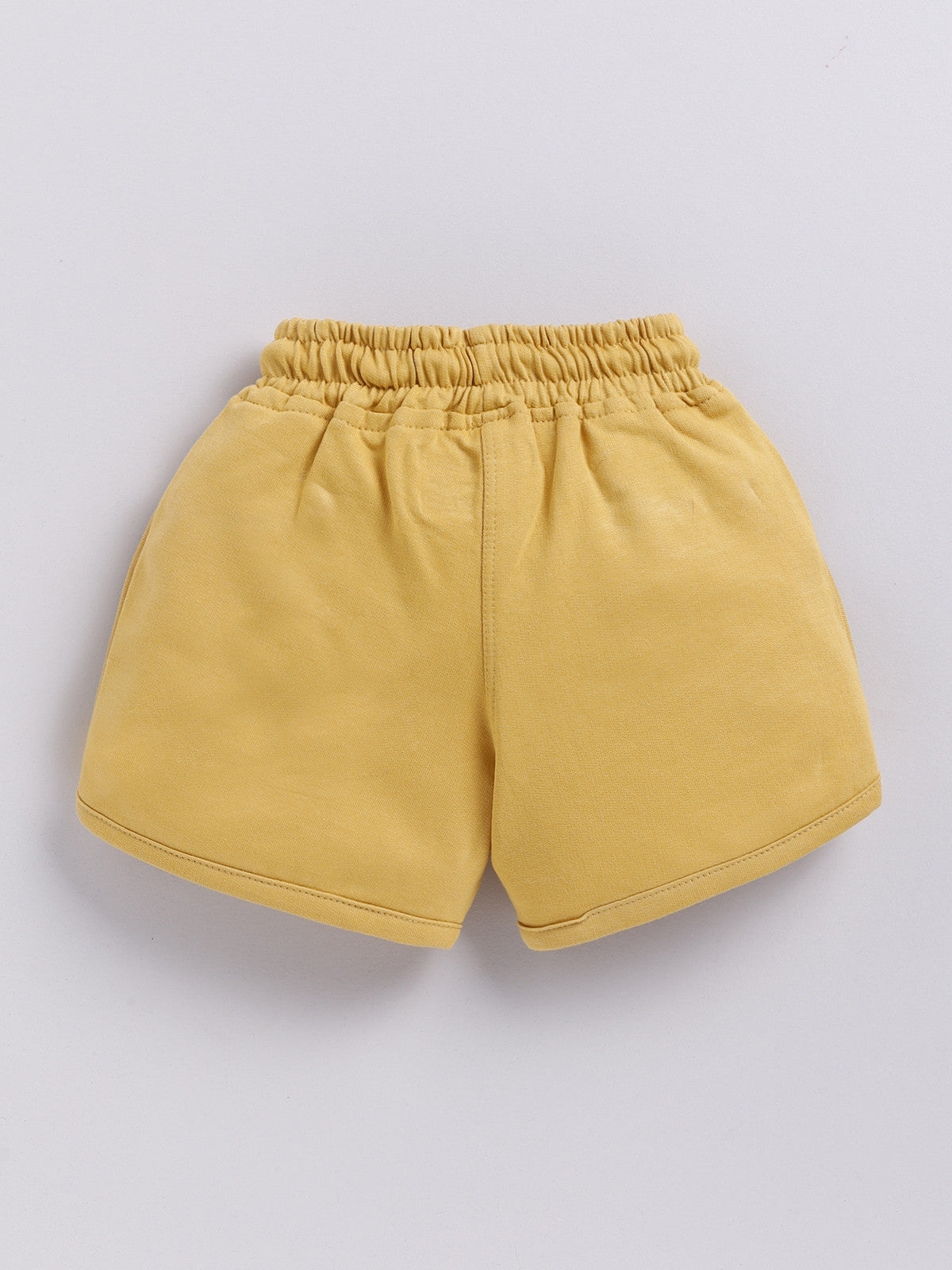 Gold Micky Solid Shorts for Girls by Biskid