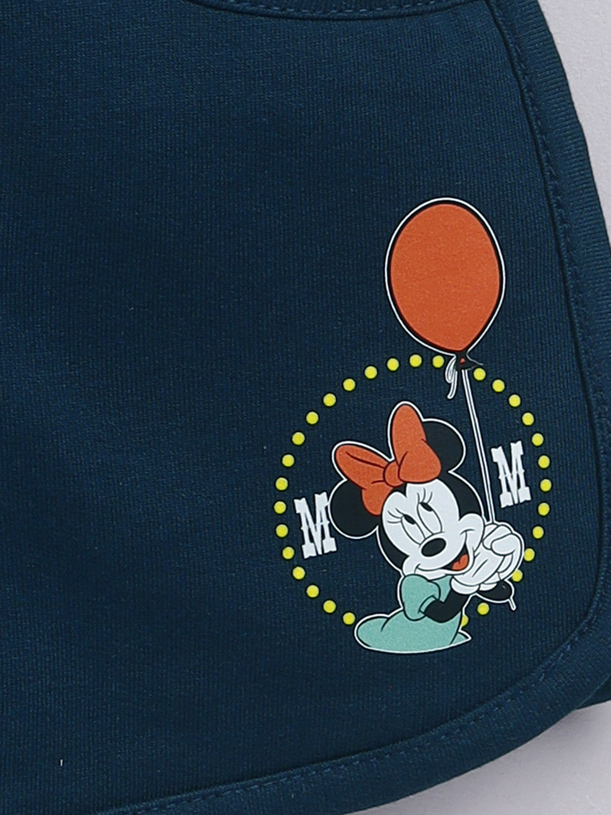 Ink Blue Micky Solid Shorts for Girls by Biskid