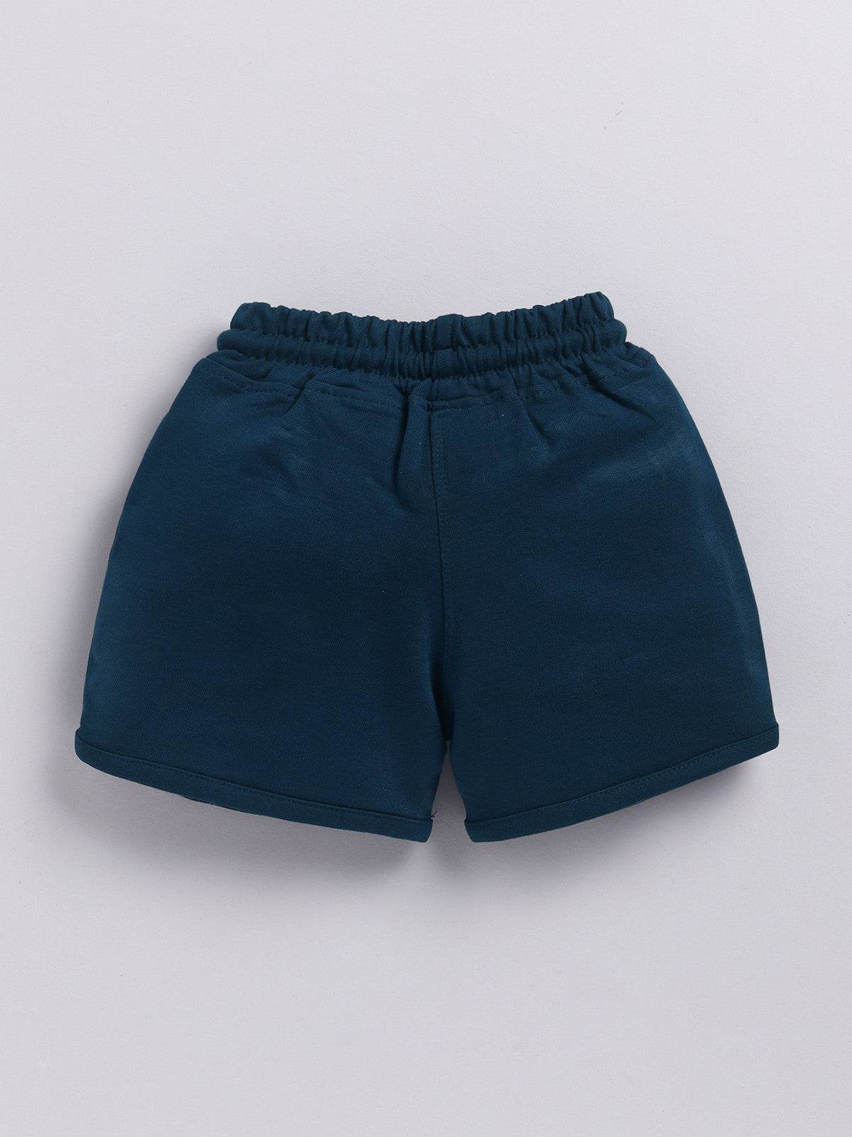 Ink Blue Micky Solid Shorts for Girls by Biskid