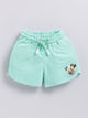 Sea Green Micky Solid Shorts for Girls by Biskid