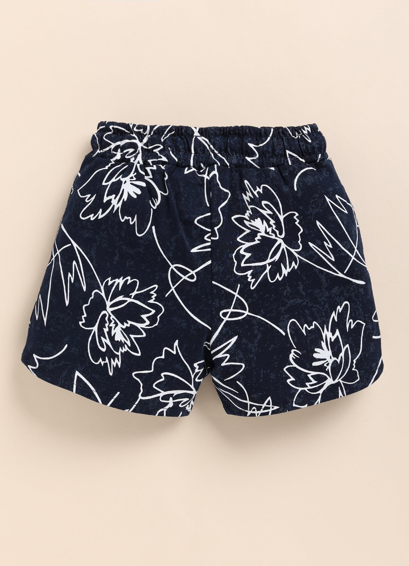 Black Printed Shorts for Girls by Biskid