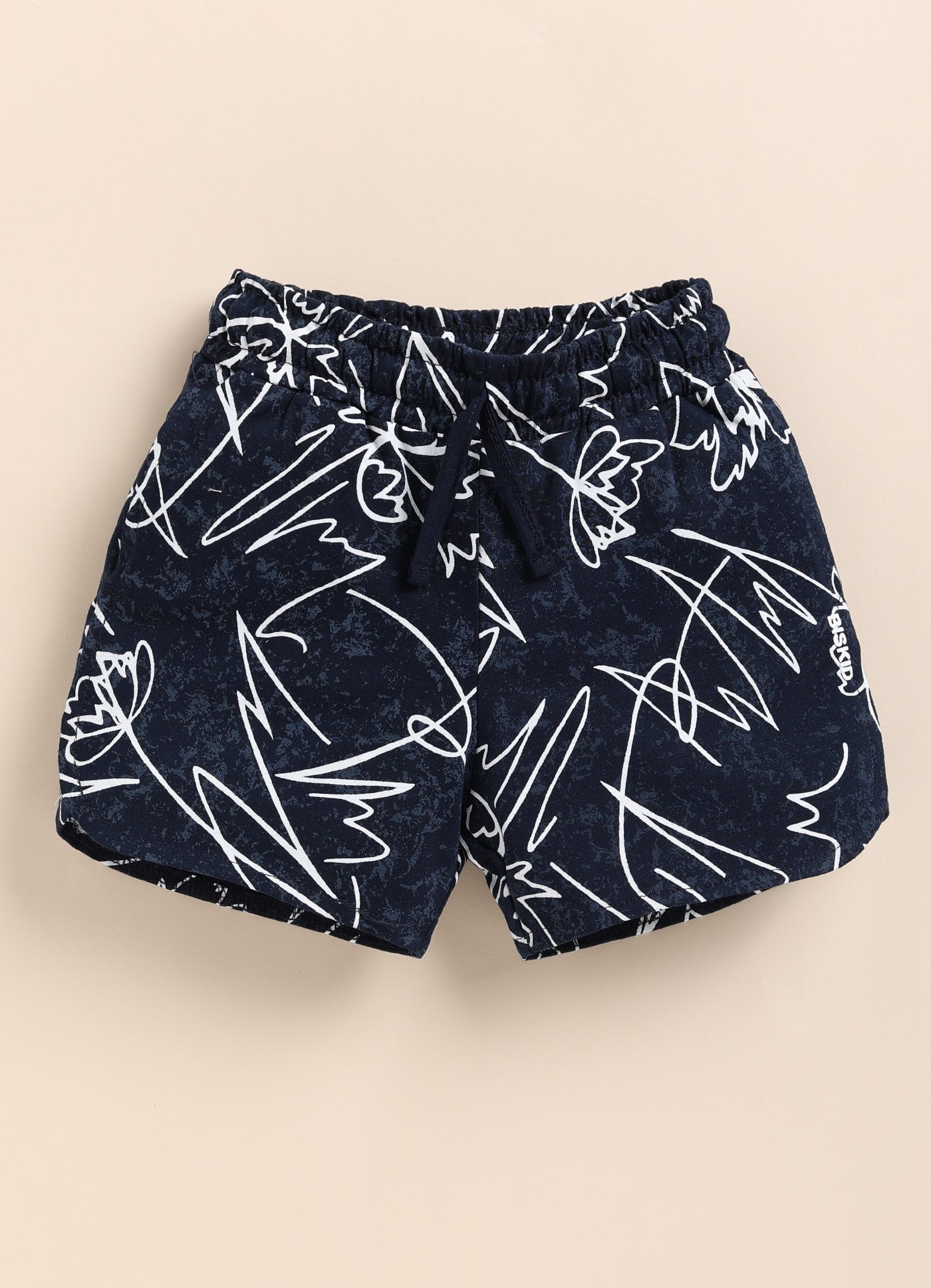 Black Printed Shorts for Girls by Biskid