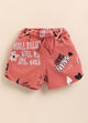 Peach Printed Shorts for Girls by Biskid