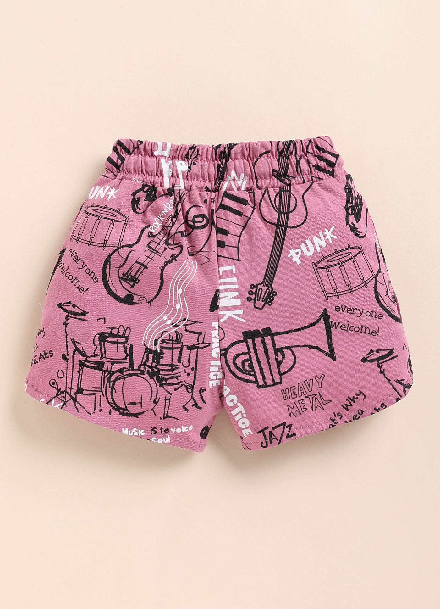 Pink Printed Shorts for Girls by Biskid