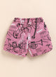 Pink Printed Shorts for Girls by Biskid