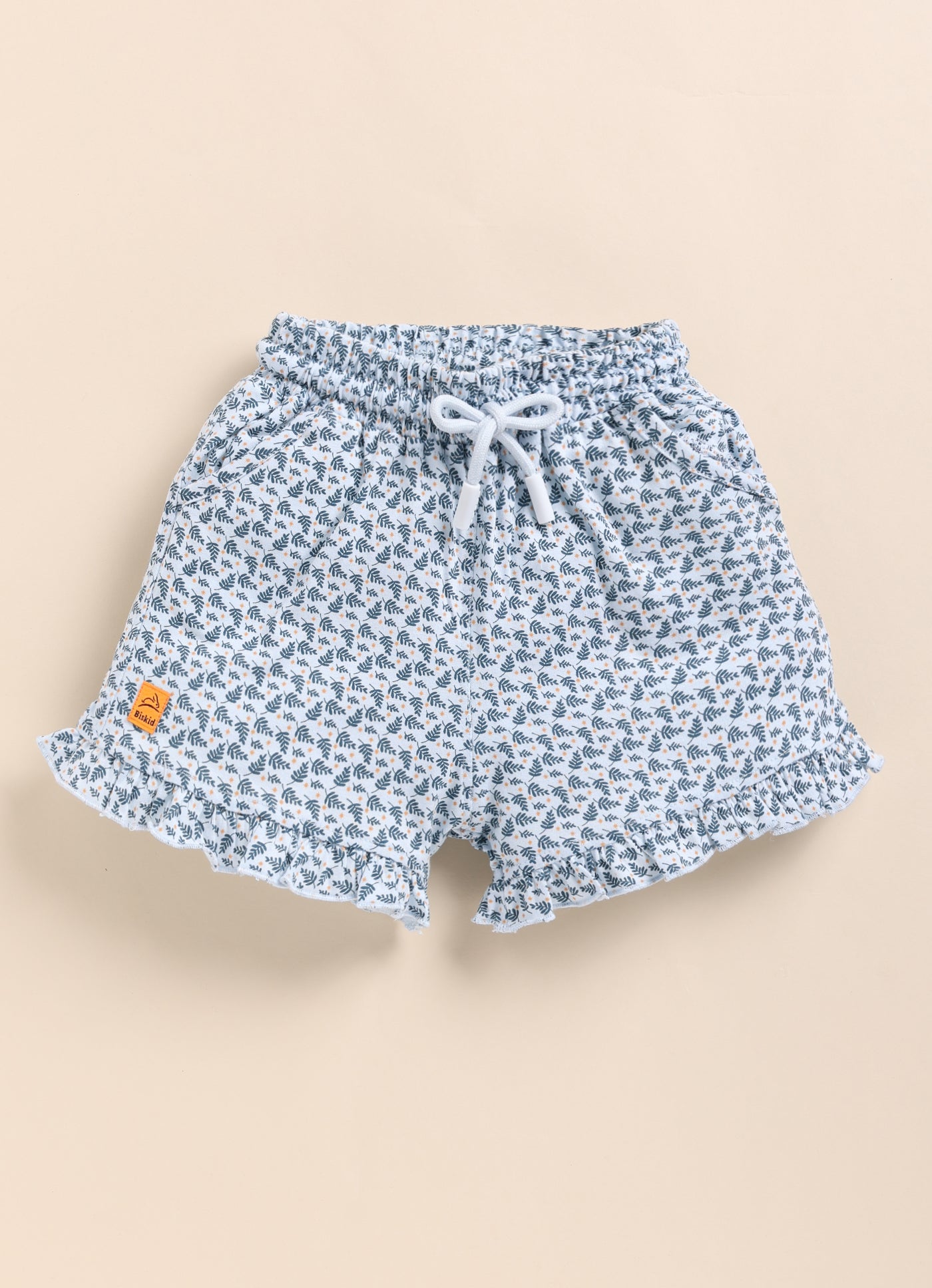 Blue Printed Shorts for Girls by Biskid