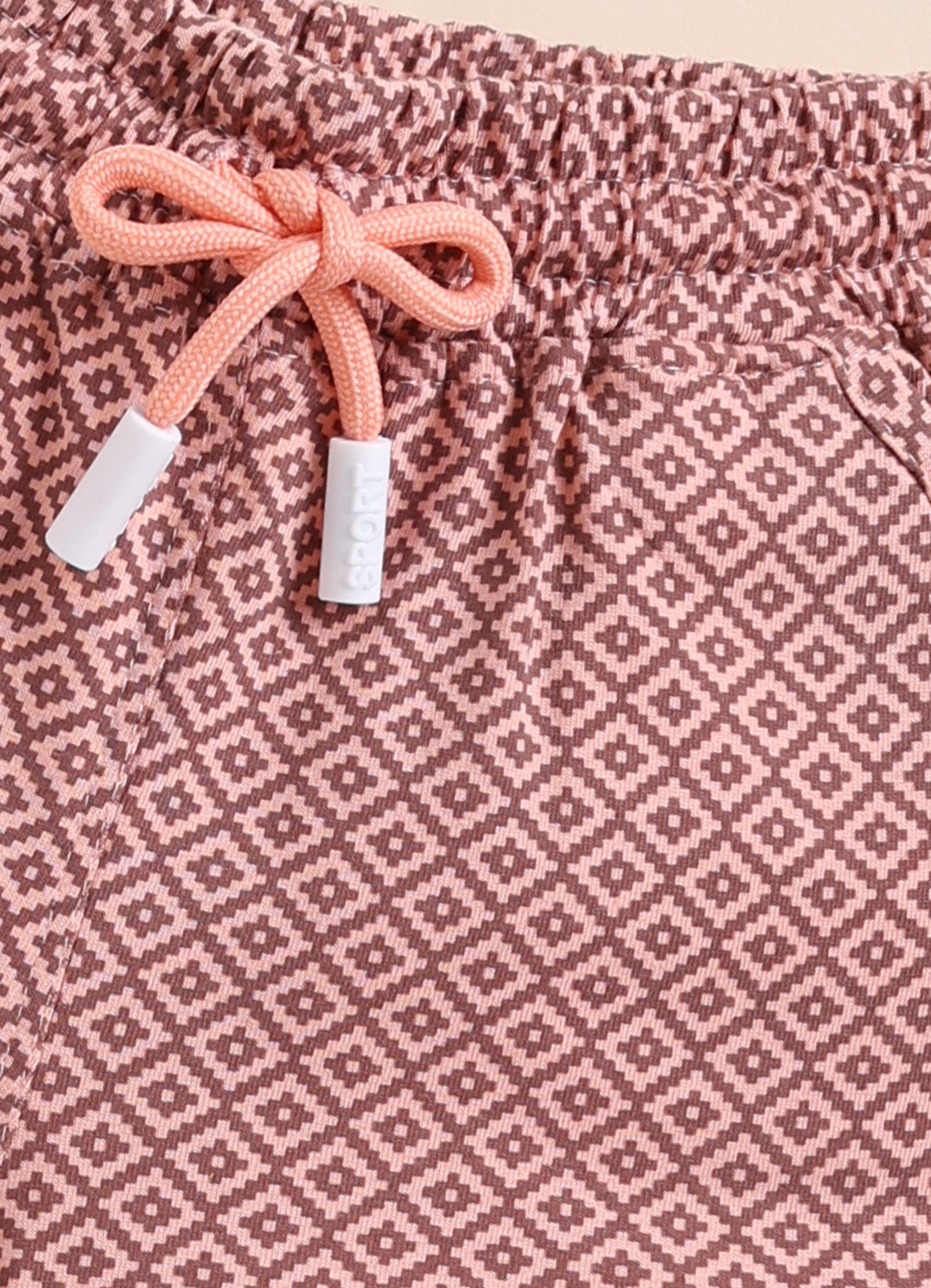 Peach Printed Shorts for Girls by Biskid