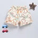 Beige&Blue Foral Printed Shorts for Girls by Biskid