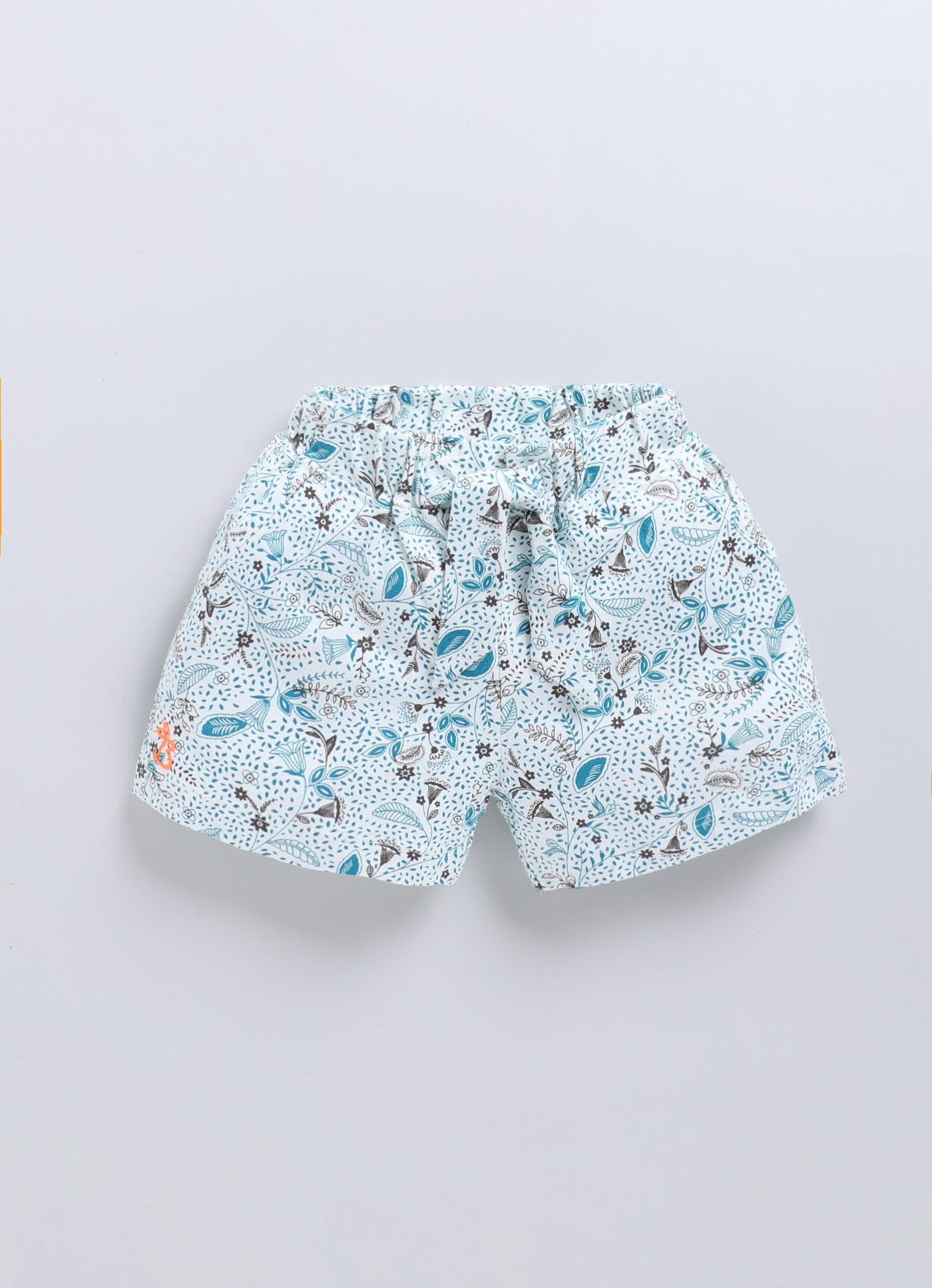 White Black & White Blue Printed Shorts for Girls by Biskid