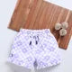 Beige&Blue Foral Printed Shorts for Girls by Biskid