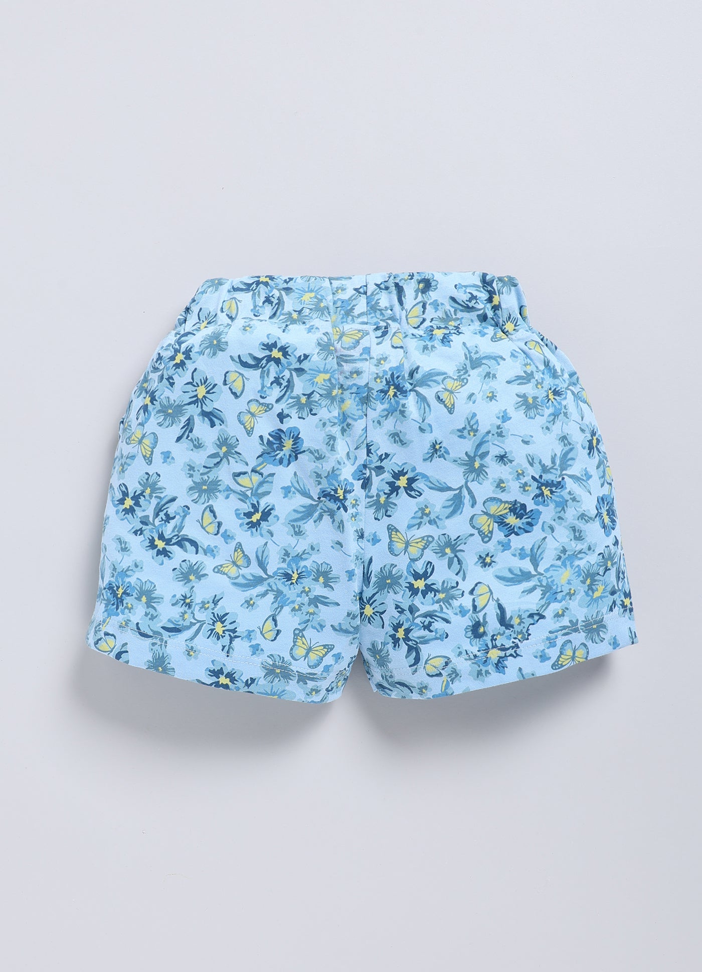 Blue Butterfly Printed Shorts for Girls by Biskid