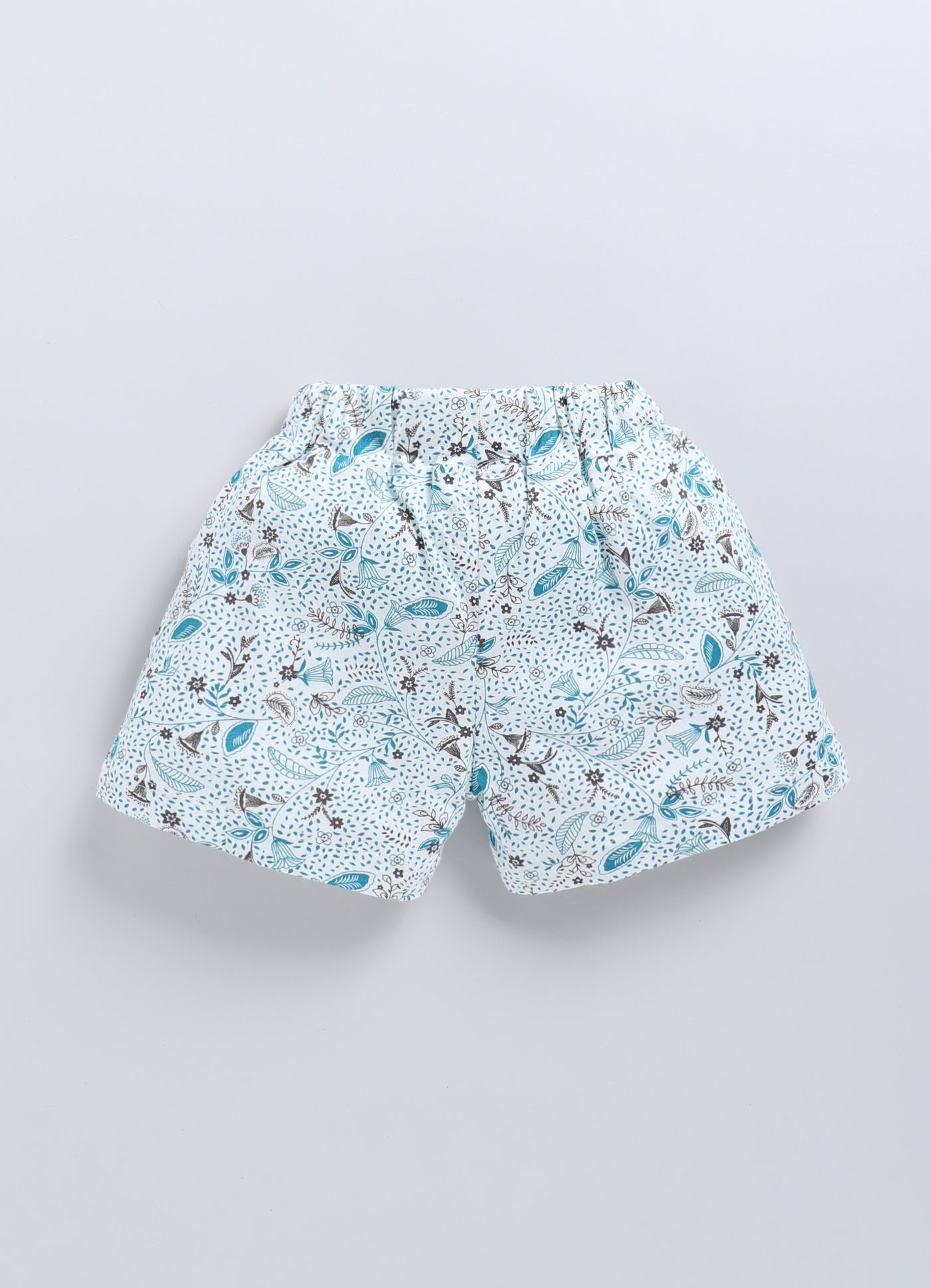 White&Blue Printed Shorts for Girls by Biskid