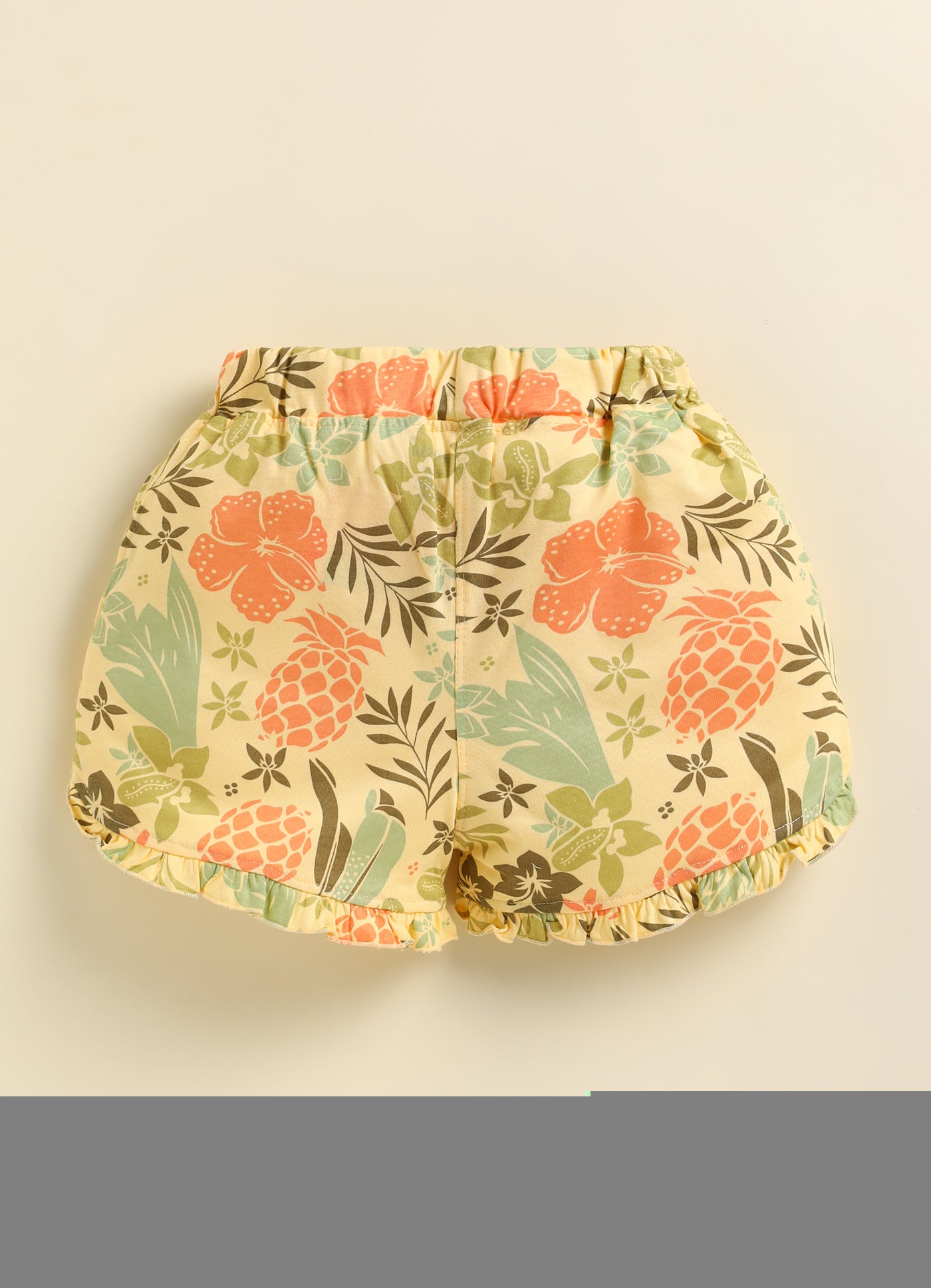 Gold Foral Printed Shorts for Girls by Biskid