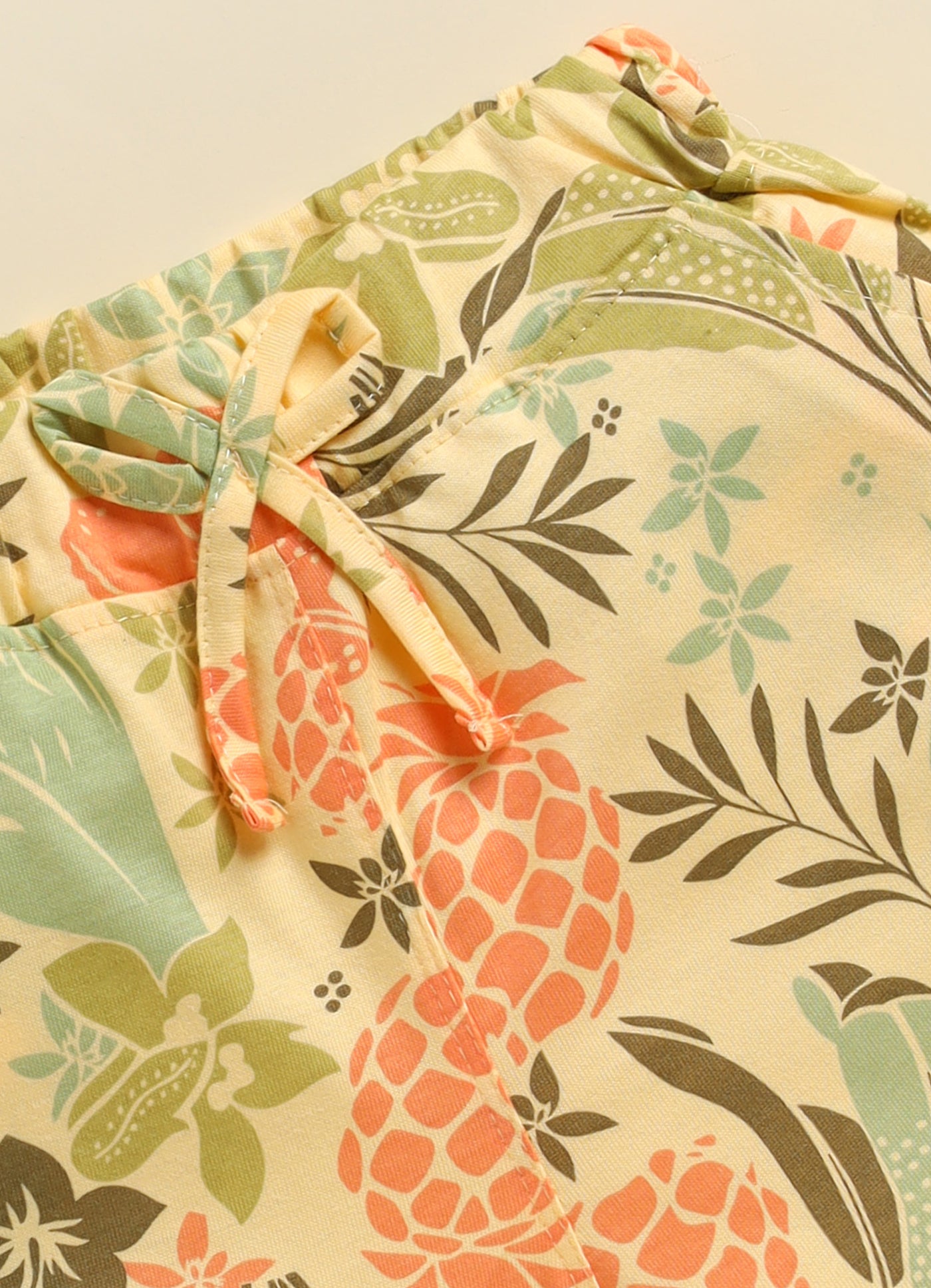 Gold Foral Printed Shorts for Girls by Biskid