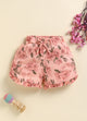 Peach Foral Printed Shorts for Girls by Biskid